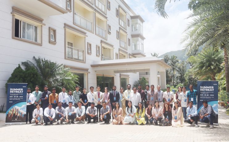 Summer Retreat 2024 attendants in front of the main building at Olivet Centre South Asia